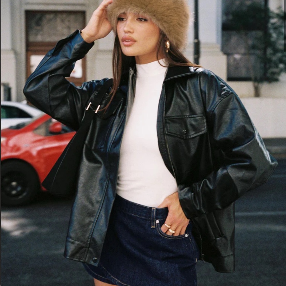 Princess Polly Oversized Leather Jacket